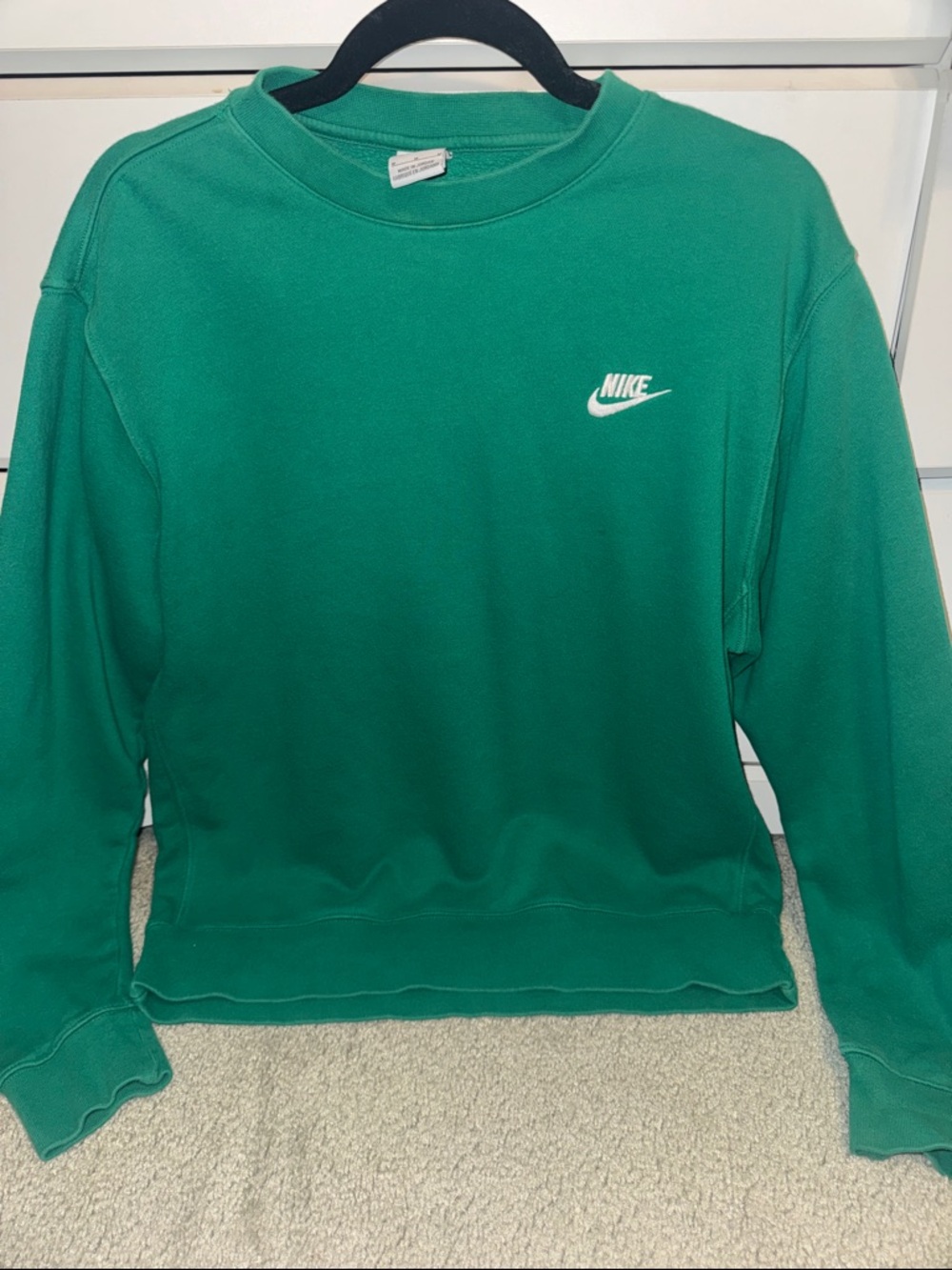 Nike Green Crewneck Sweatshirt with White Swoosh
